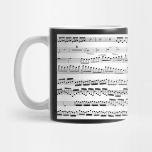 music notes - sheet music black on white Mug